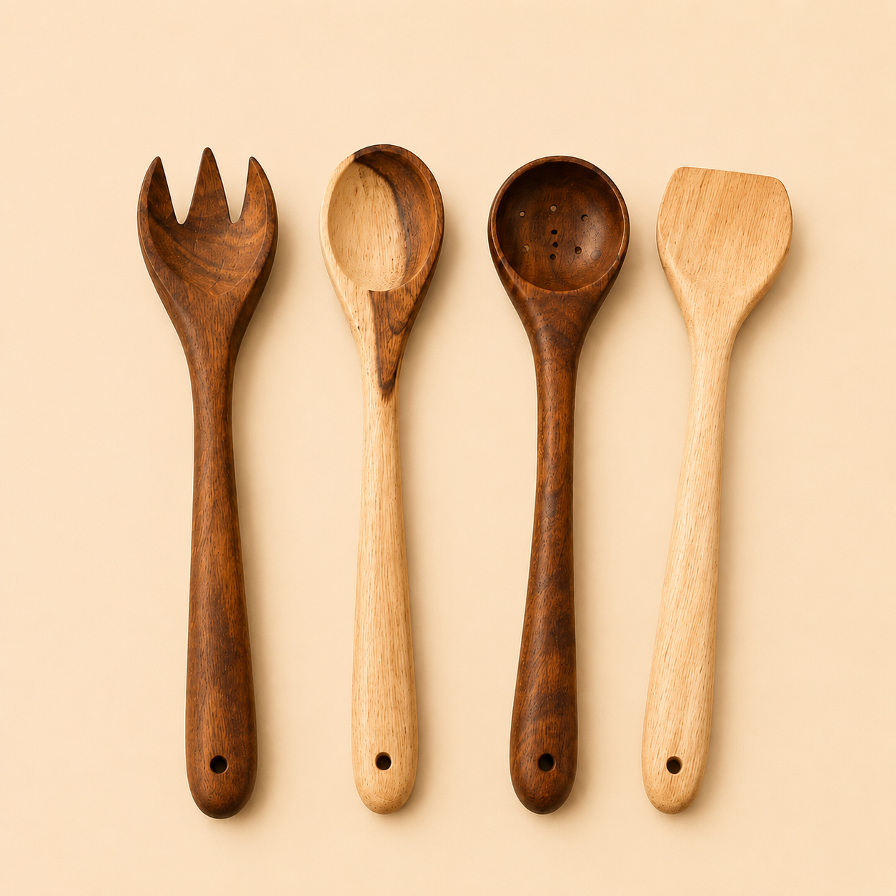 4 PCs Natural wooden Kitchen Utensils