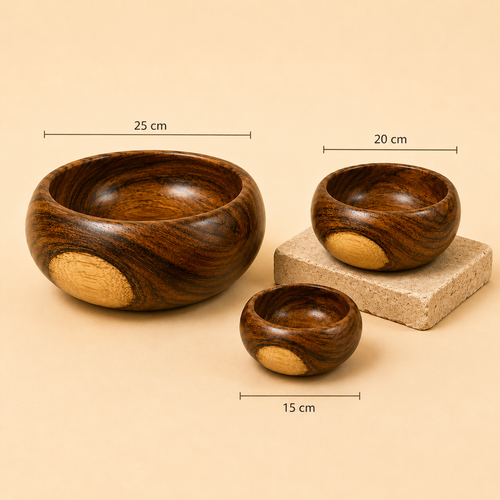 Premium Natural  Wooden Bowls(Bombay)